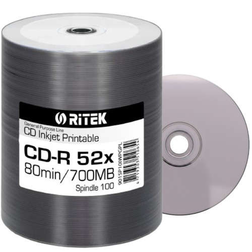 100 ritek 52x - ritek, white
